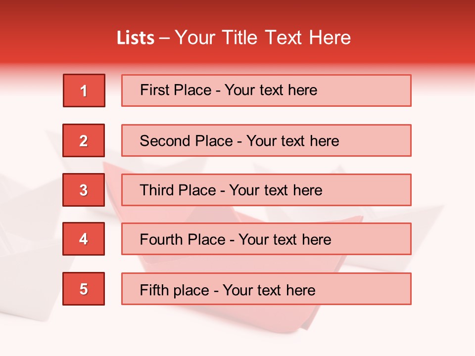 A Red Origami Boat On A White Background PowerPoint Template