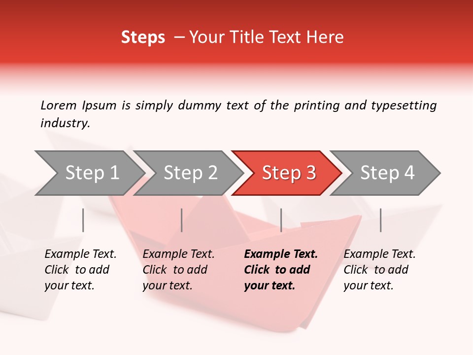 A Red Origami Boat On A White Background PowerPoint Template