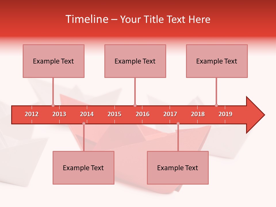 A Red Origami Boat On A White Background PowerPoint Template