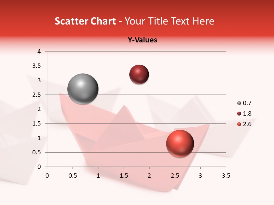 A Red Origami Boat On A White Background PowerPoint Template