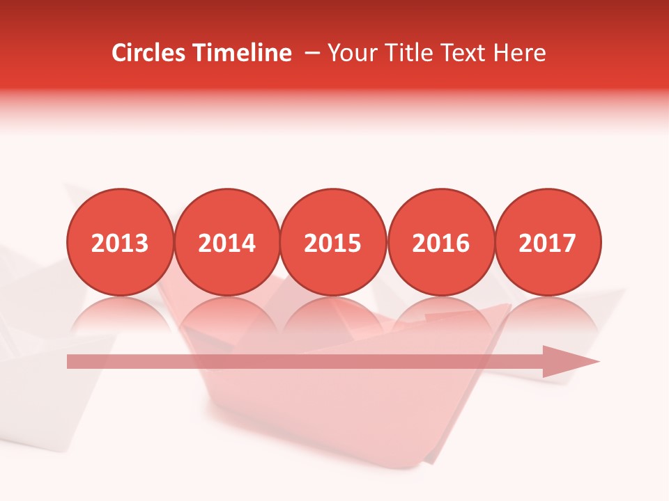 A Red Origami Boat On A White Background PowerPoint Template