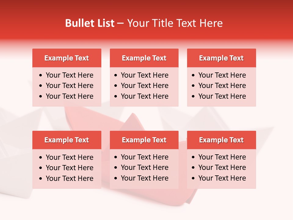 A Red Origami Boat On A White Background PowerPoint Template