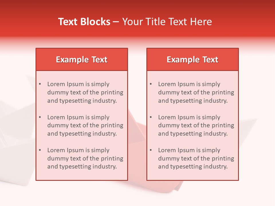A Red Origami Boat On A White Background PowerPoint Template