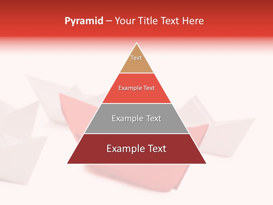 A Red Origami Boat On A White Background PowerPoint Template