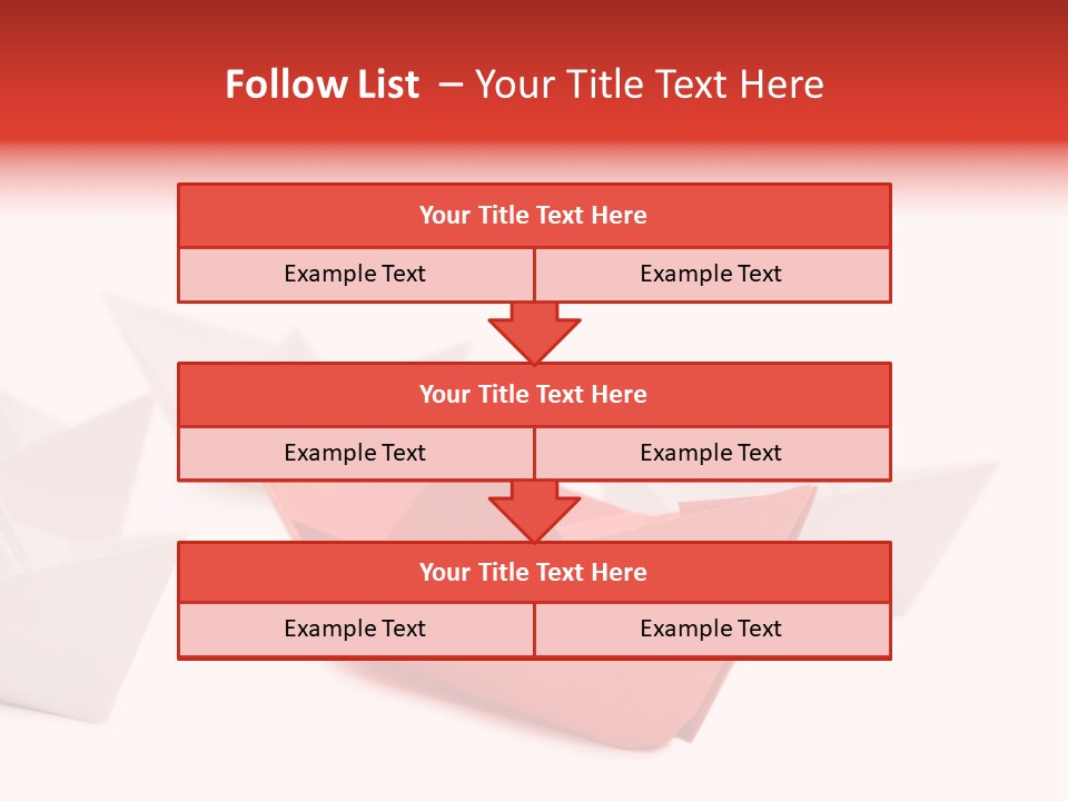 A Red Origami Boat On A White Background PowerPoint Template
