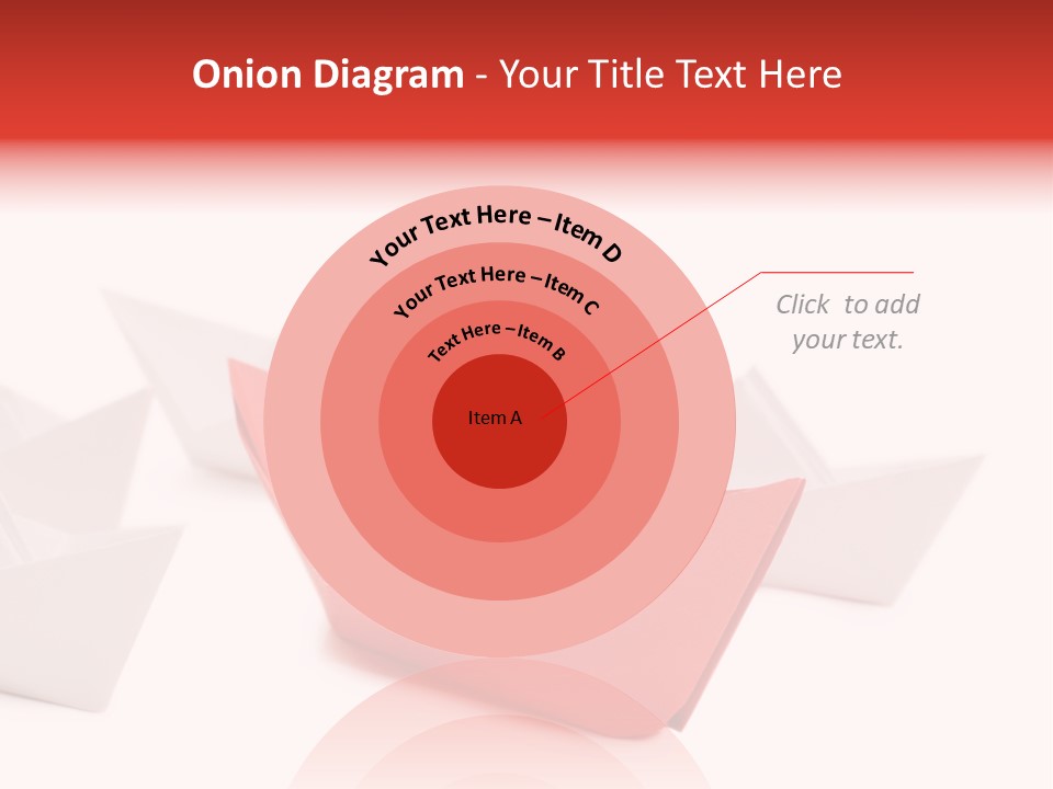 A Red Origami Boat On A White Background PowerPoint Template