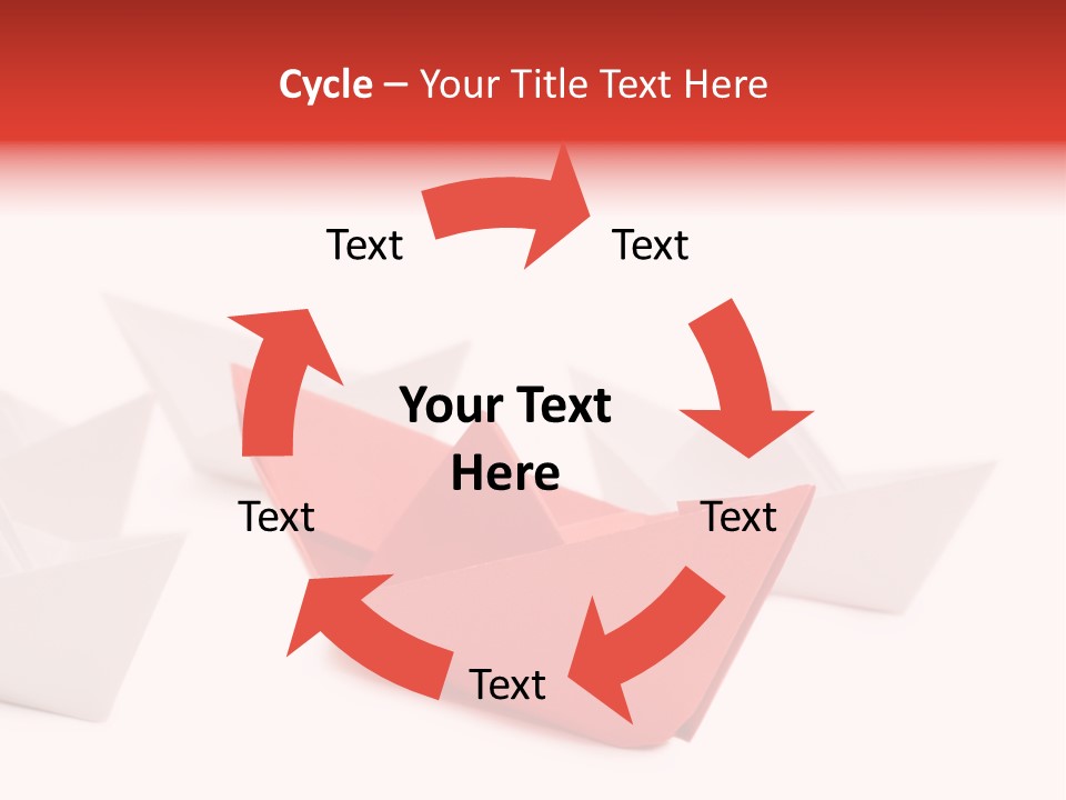 A Red Origami Boat On A White Background PowerPoint Template