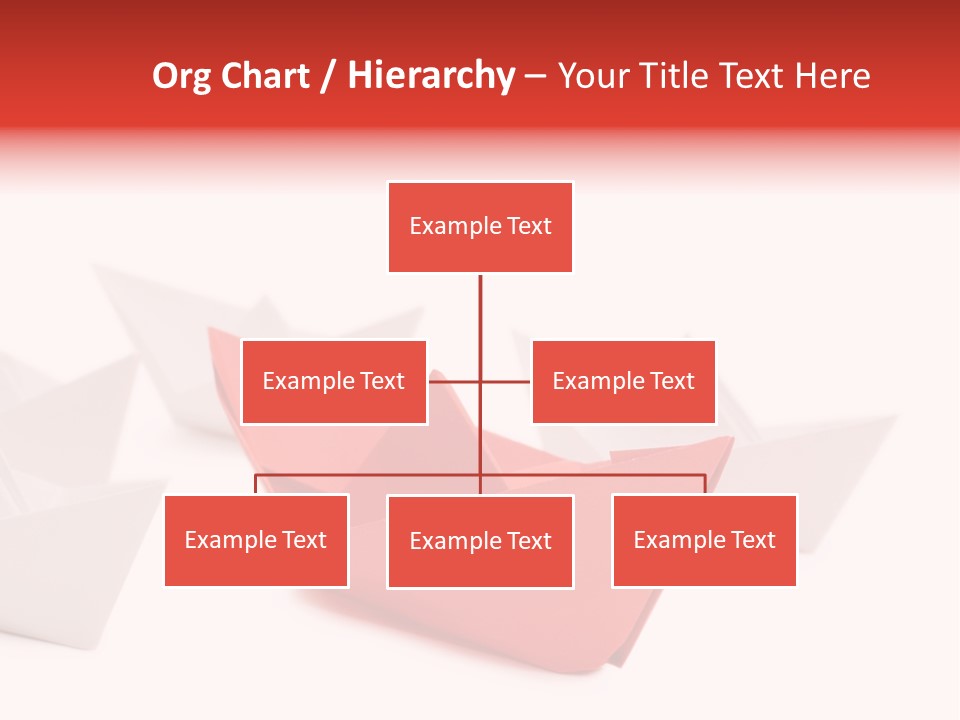 A Red Origami Boat On A White Background PowerPoint Template
