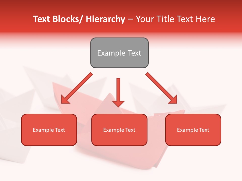 A Red Origami Boat On A White Background PowerPoint Template