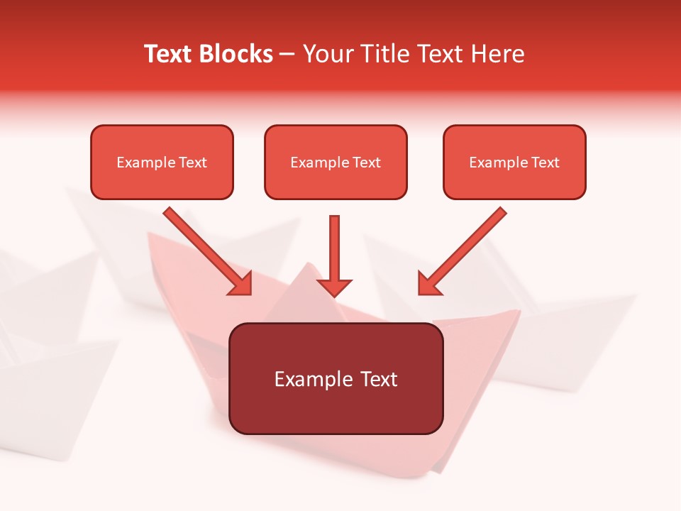 A Red Origami Boat On A White Background PowerPoint Template