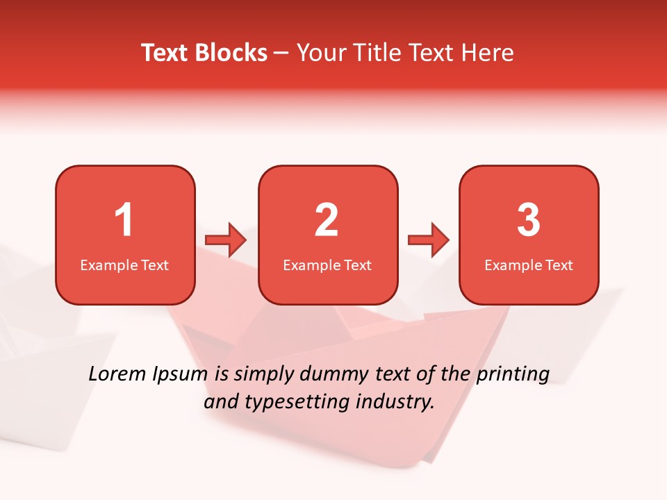 A Red Origami Boat On A White Background PowerPoint Template