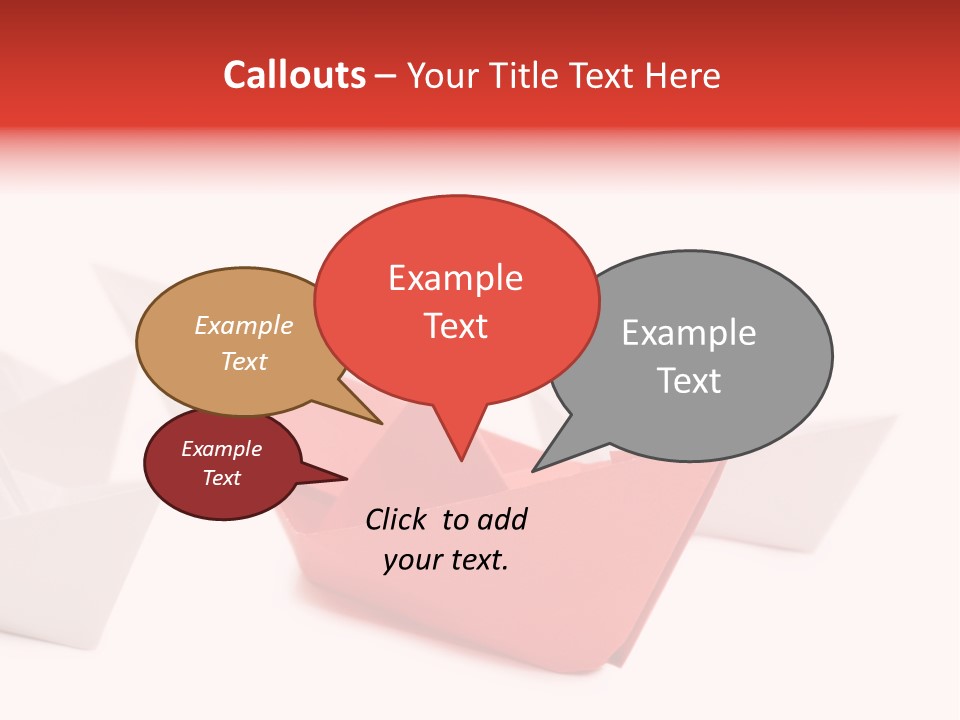 A Red Origami Boat On A White Background PowerPoint Template