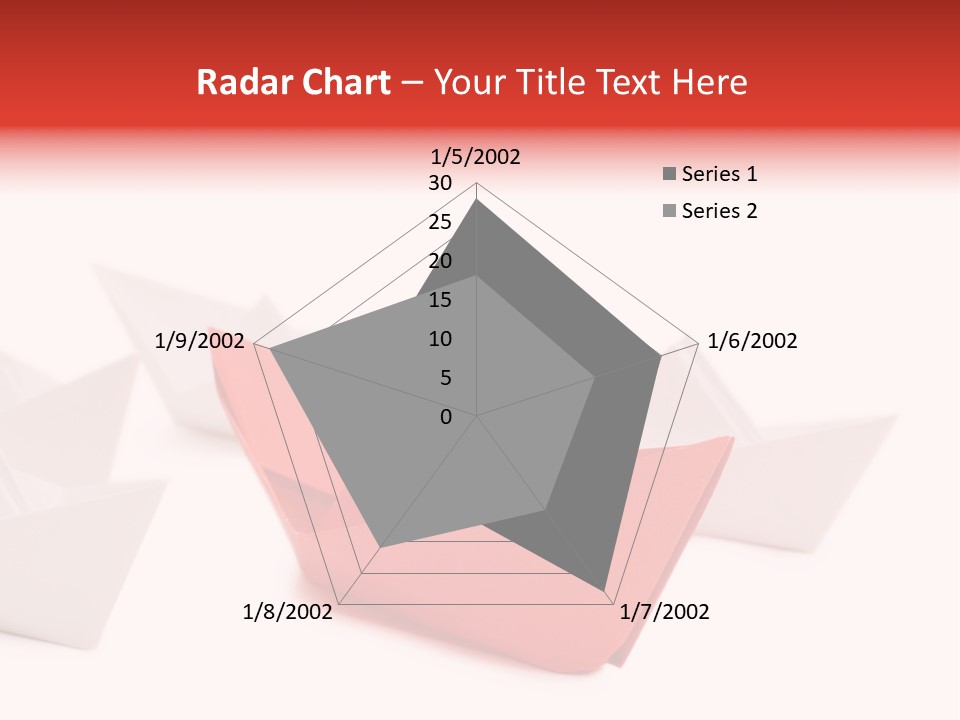 A Red Origami Boat On A White Background PowerPoint Template
