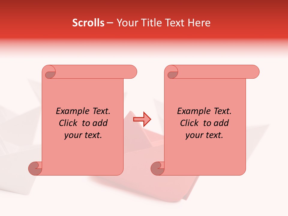 A Red Origami Boat On A White Background PowerPoint Template