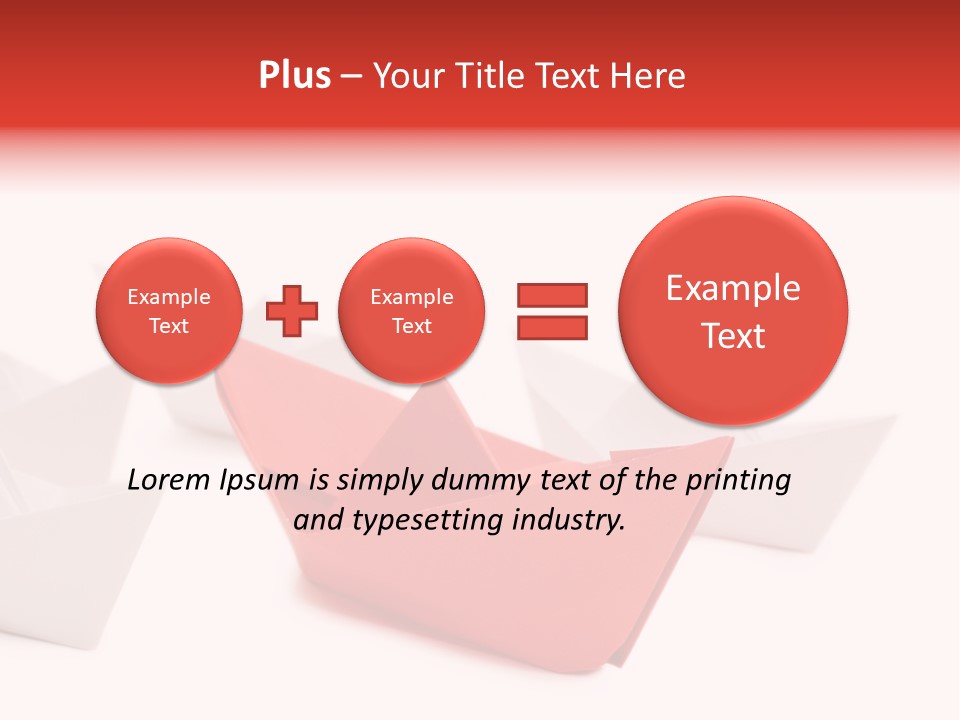 A Red Origami Boat On A White Background PowerPoint Template
