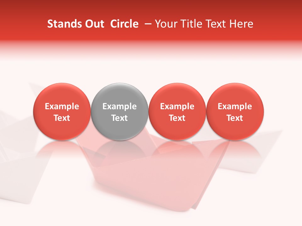 A Red Origami Boat On A White Background PowerPoint Template