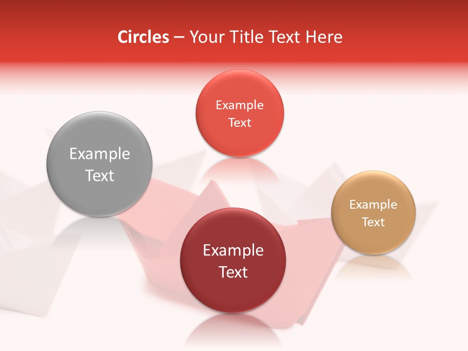 A Red Origami Boat On A White Background PowerPoint Template