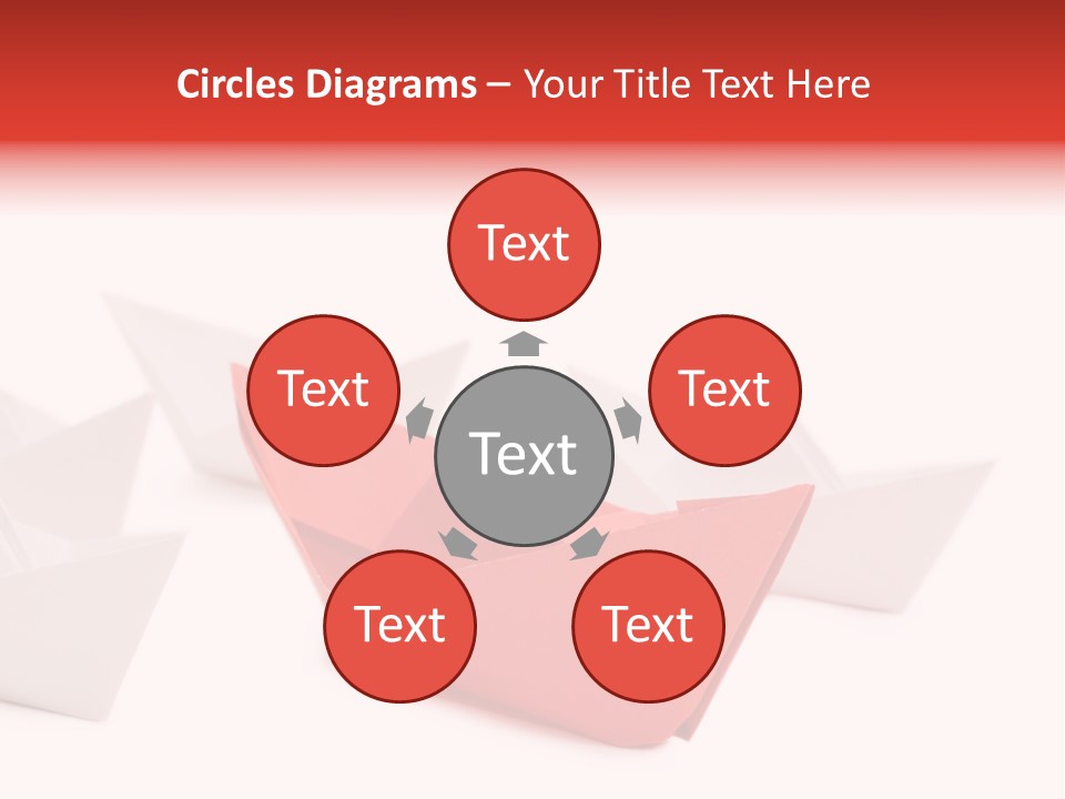 A Red Origami Boat On A White Background PowerPoint Template