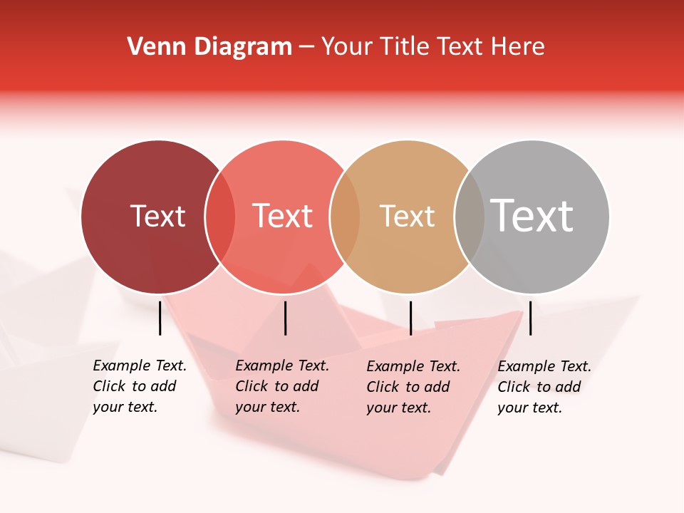 A Red Origami Boat On A White Background PowerPoint Template