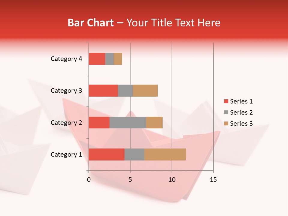 A Red Origami Boat On A White Background PowerPoint Template