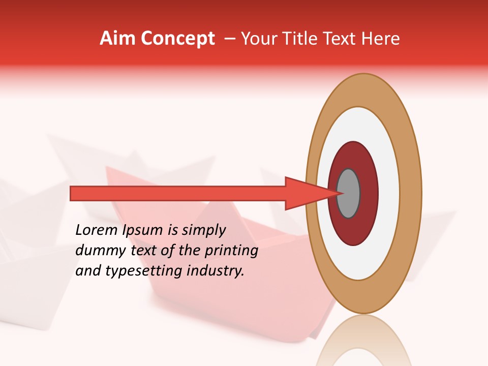 A Red Origami Boat On A White Background PowerPoint Template