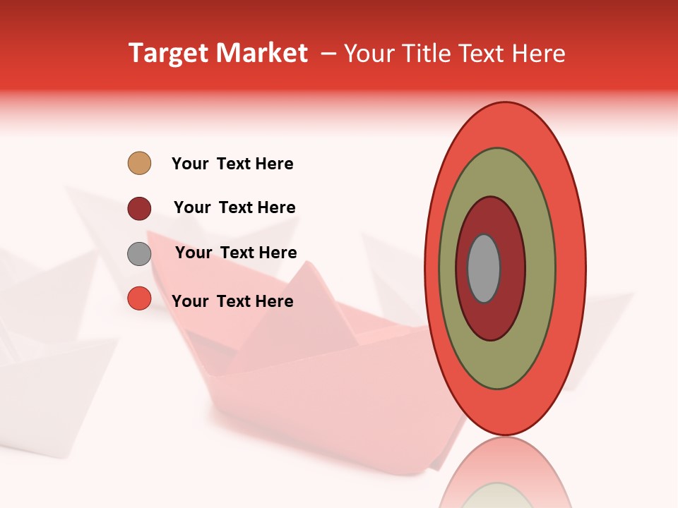 A Red Origami Boat On A White Background PowerPoint Template