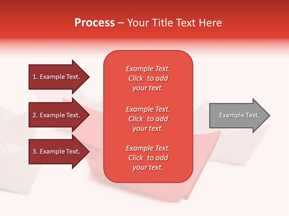 A Red Origami Boat On A White Background PowerPoint Template