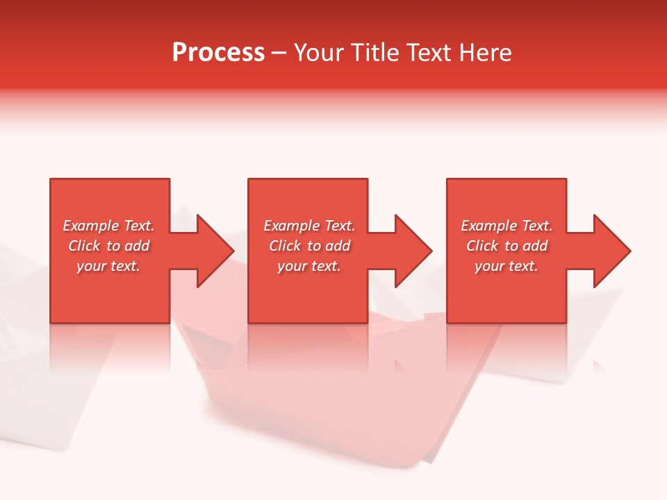 A Red Origami Boat On A White Background PowerPoint Template