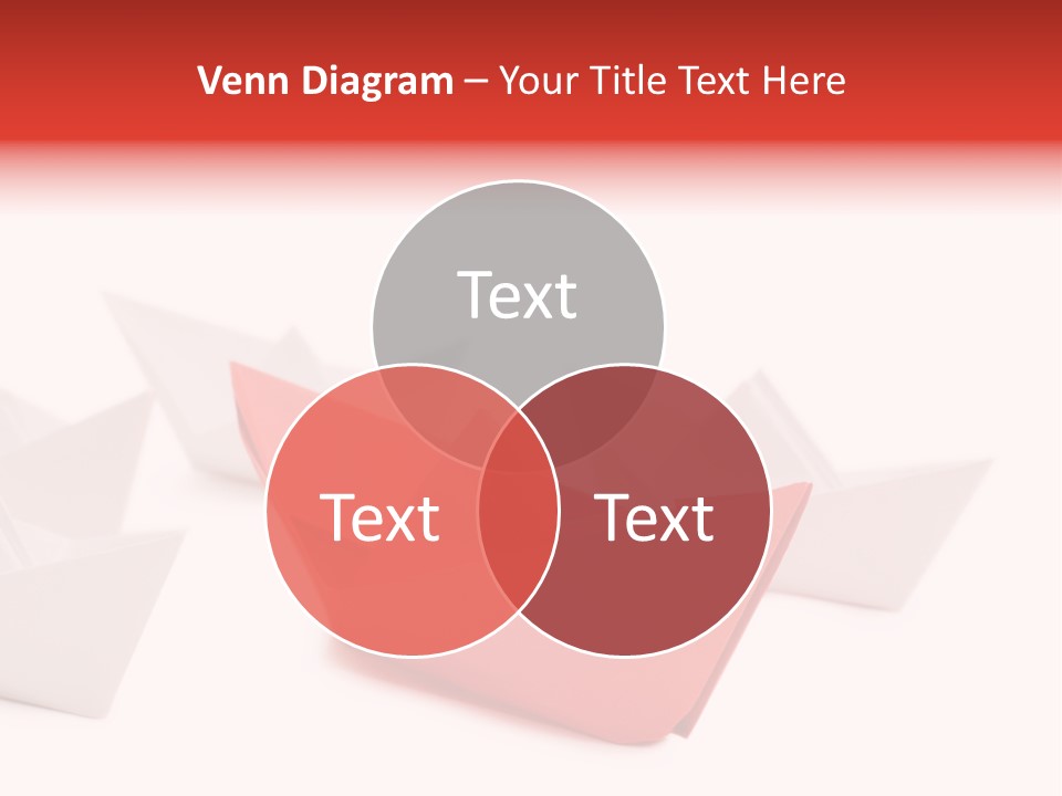 A Red Origami Boat On A White Background PowerPoint Template