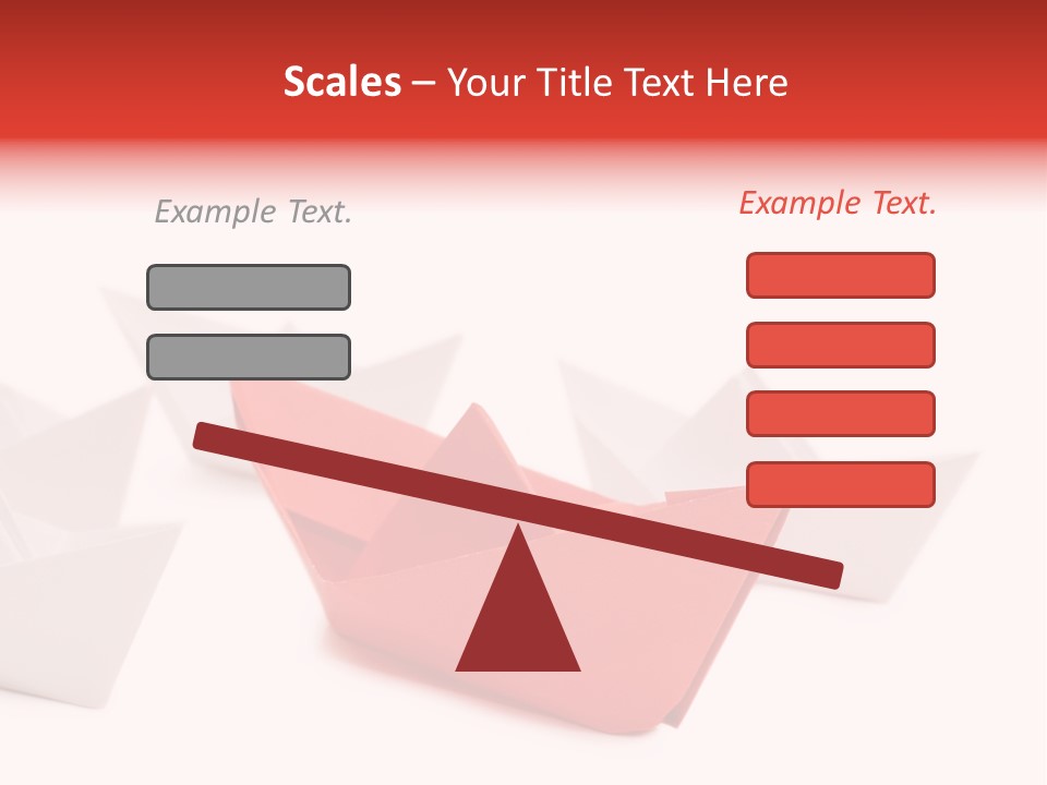 A Red Origami Boat On A White Background PowerPoint Template