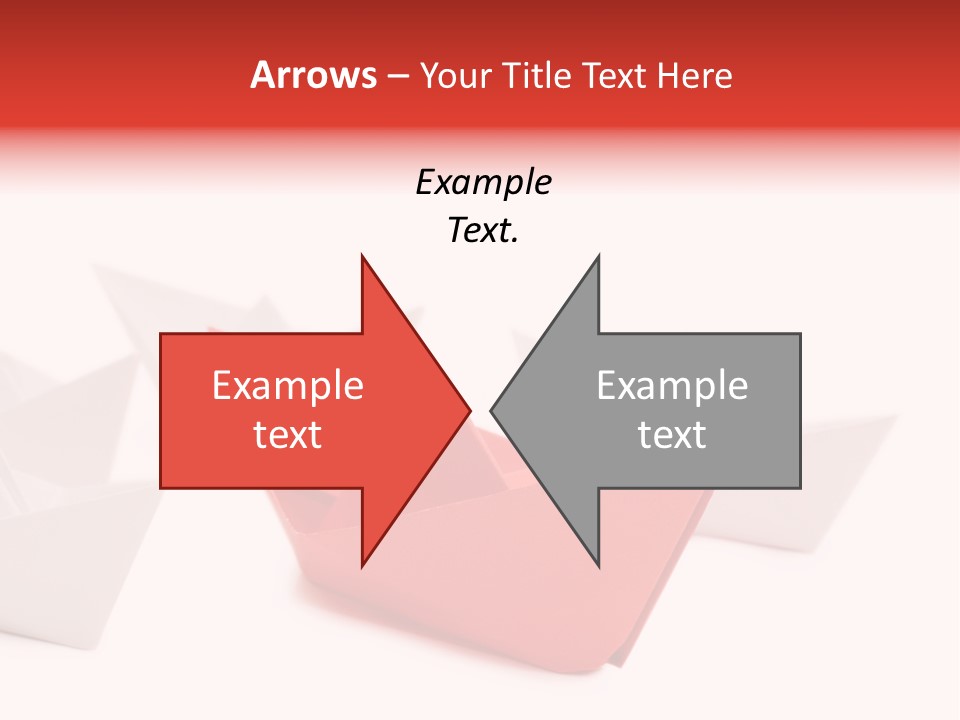 A Red Origami Boat On A White Background PowerPoint Template