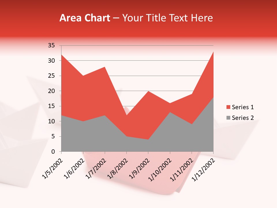 A Red Origami Boat On A White Background PowerPoint Template