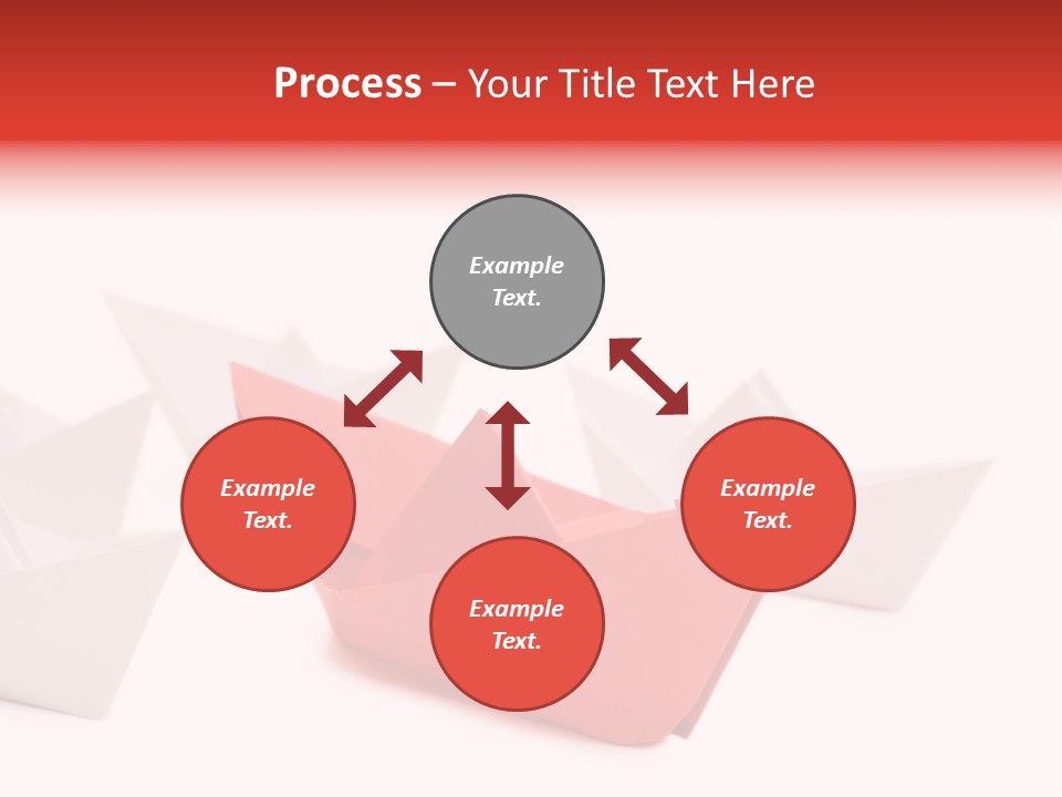 A Red Origami Boat On A White Background PowerPoint Template