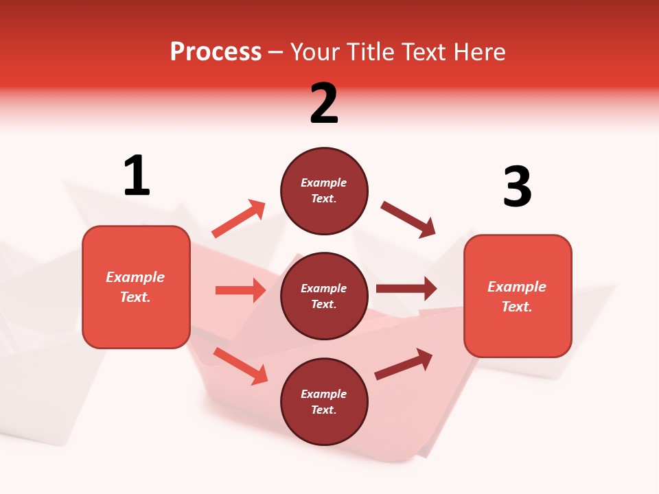 A Red Origami Boat On A White Background PowerPoint Template