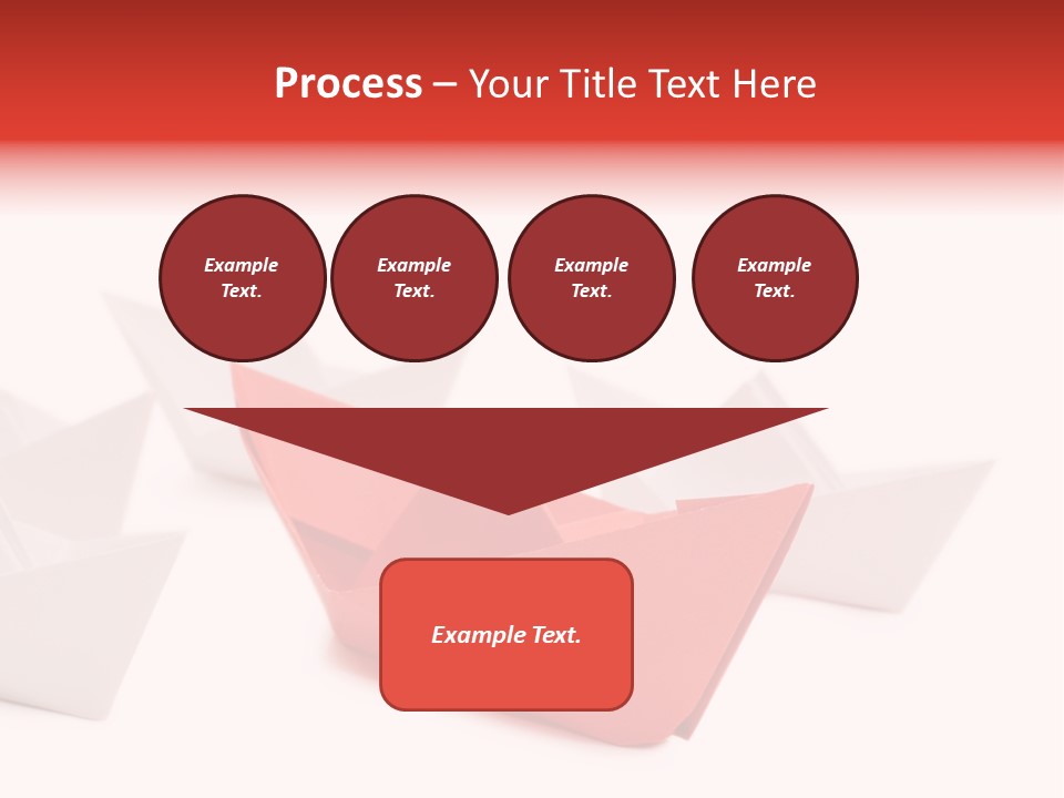 A Red Origami Boat On A White Background PowerPoint Template