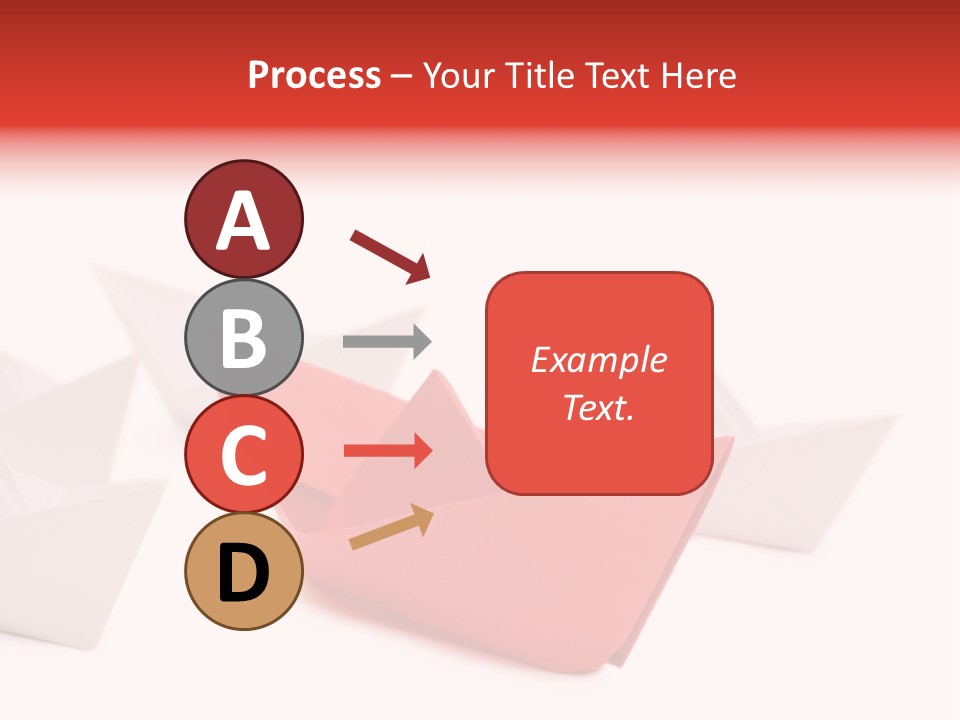 A Red Origami Boat On A White Background PowerPoint Template