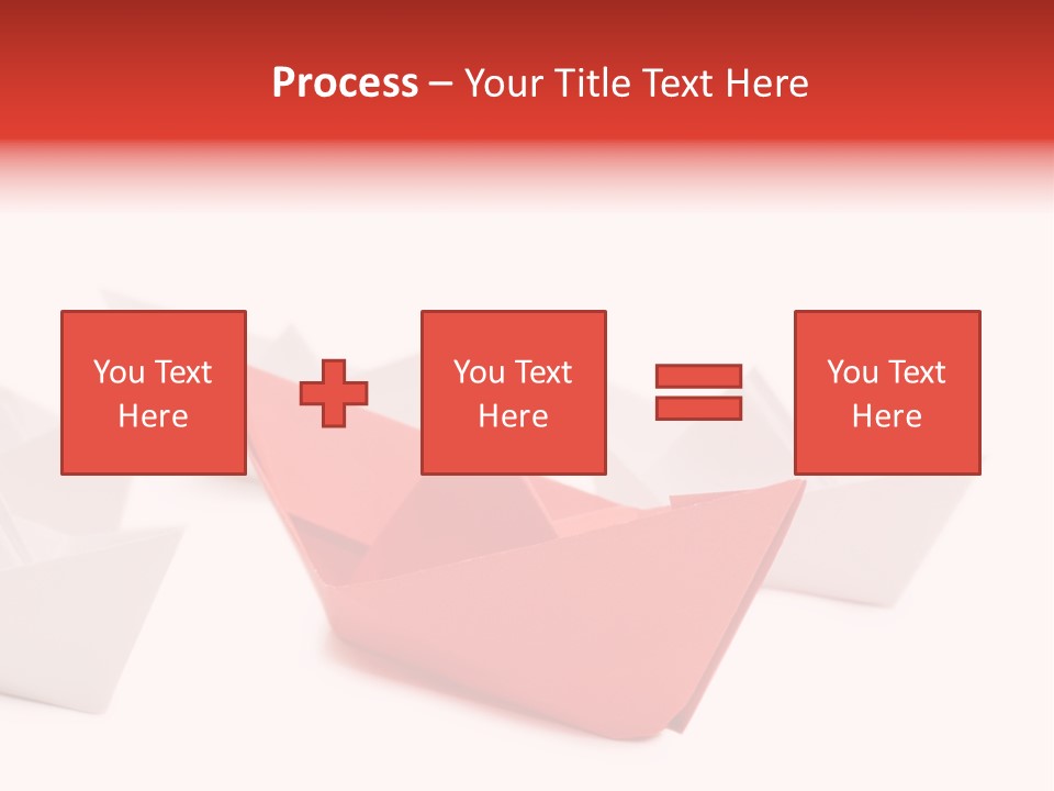 A Red Origami Boat On A White Background PowerPoint Template