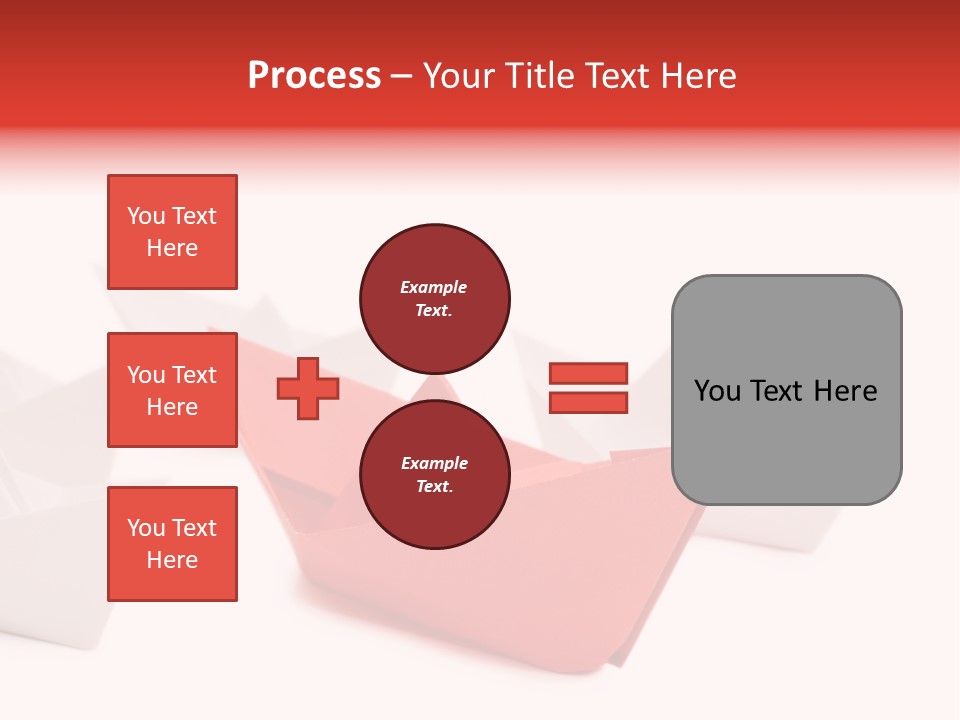 A Red Origami Boat On A White Background PowerPoint Template