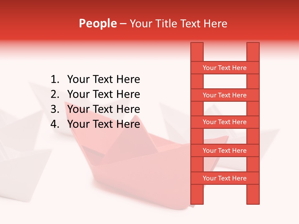 A Red Origami Boat On A White Background PowerPoint Template