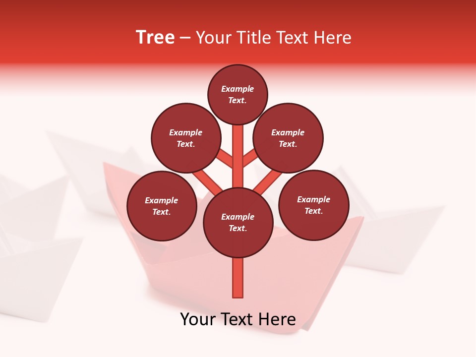 A Red Origami Boat On A White Background PowerPoint Template