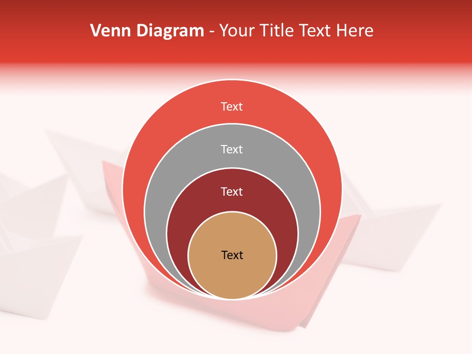 A Red Origami Boat On A White Background PowerPoint Template