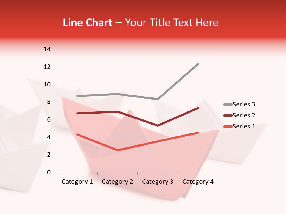 A Red Origami Boat On A White Background PowerPoint Template