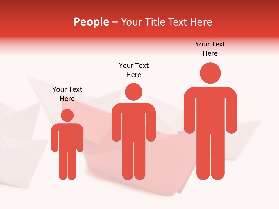 A Red Origami Boat On A White Background PowerPoint Template