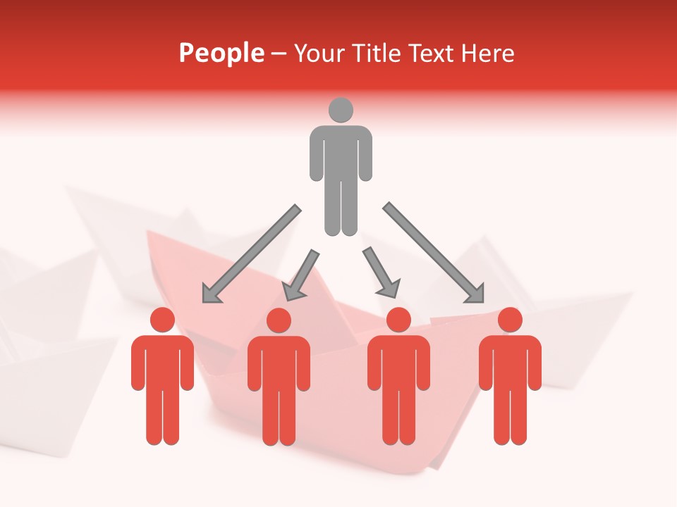 A Red Origami Boat On A White Background PowerPoint Template