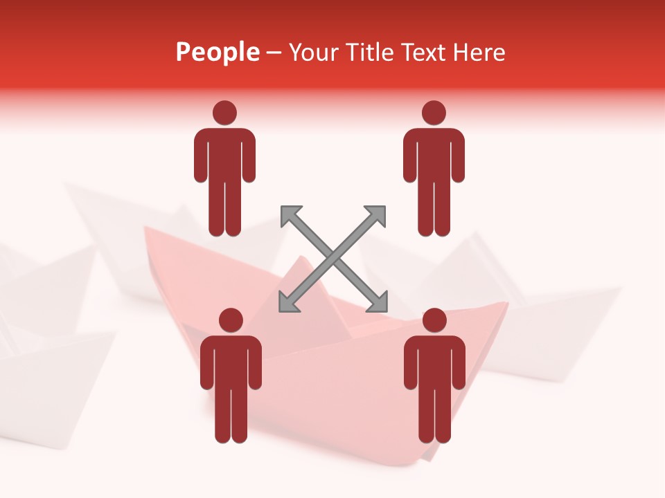 A Red Origami Boat On A White Background PowerPoint Template