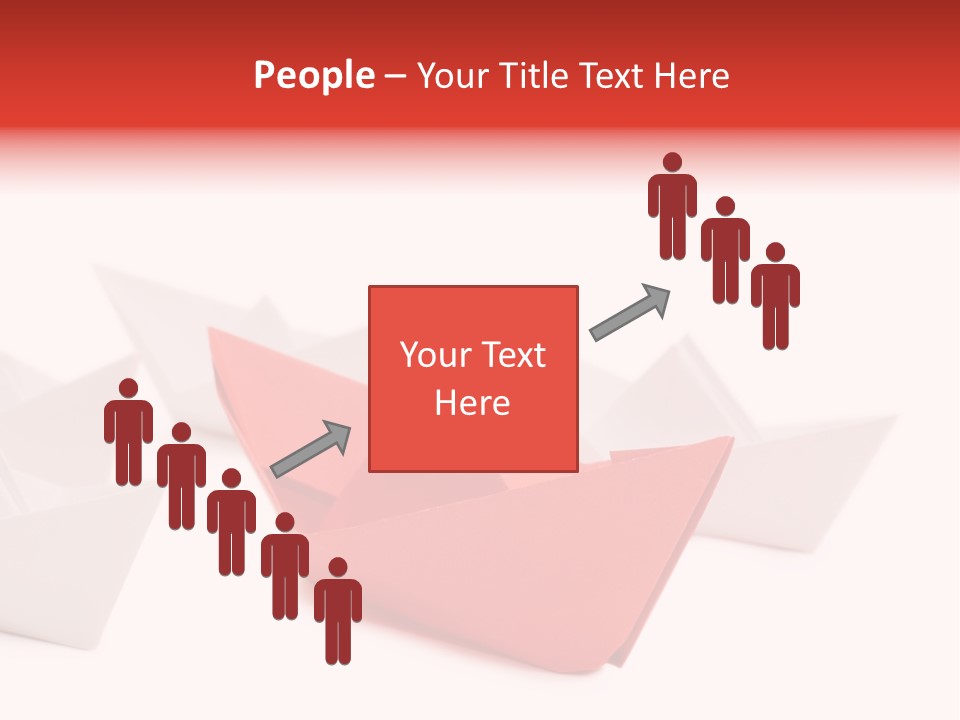 A Red Origami Boat On A White Background PowerPoint Template