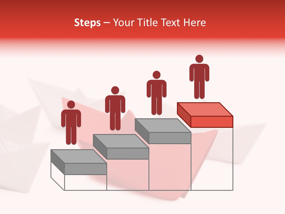 A Red Origami Boat On A White Background PowerPoint Template