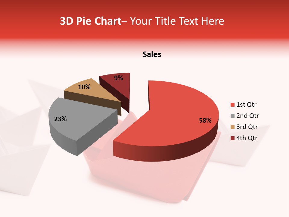 A Red Origami Boat On A White Background PowerPoint Template