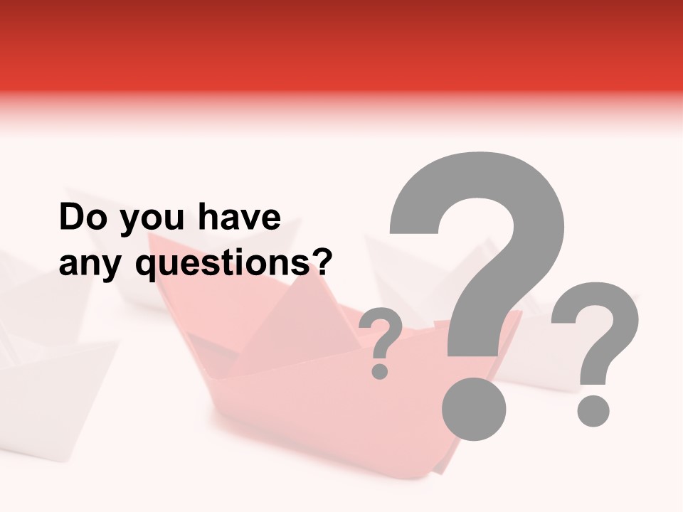 A Red Origami Boat On A White Background PowerPoint Template