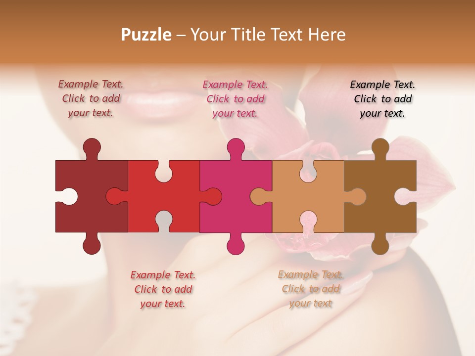 Floral Blue People PowerPoint Template